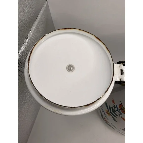 Vintage 7.5" Enamel Coffee Hot Water Pot, Berggren Hinged, Swedish Z19 - Picture 8 of 11